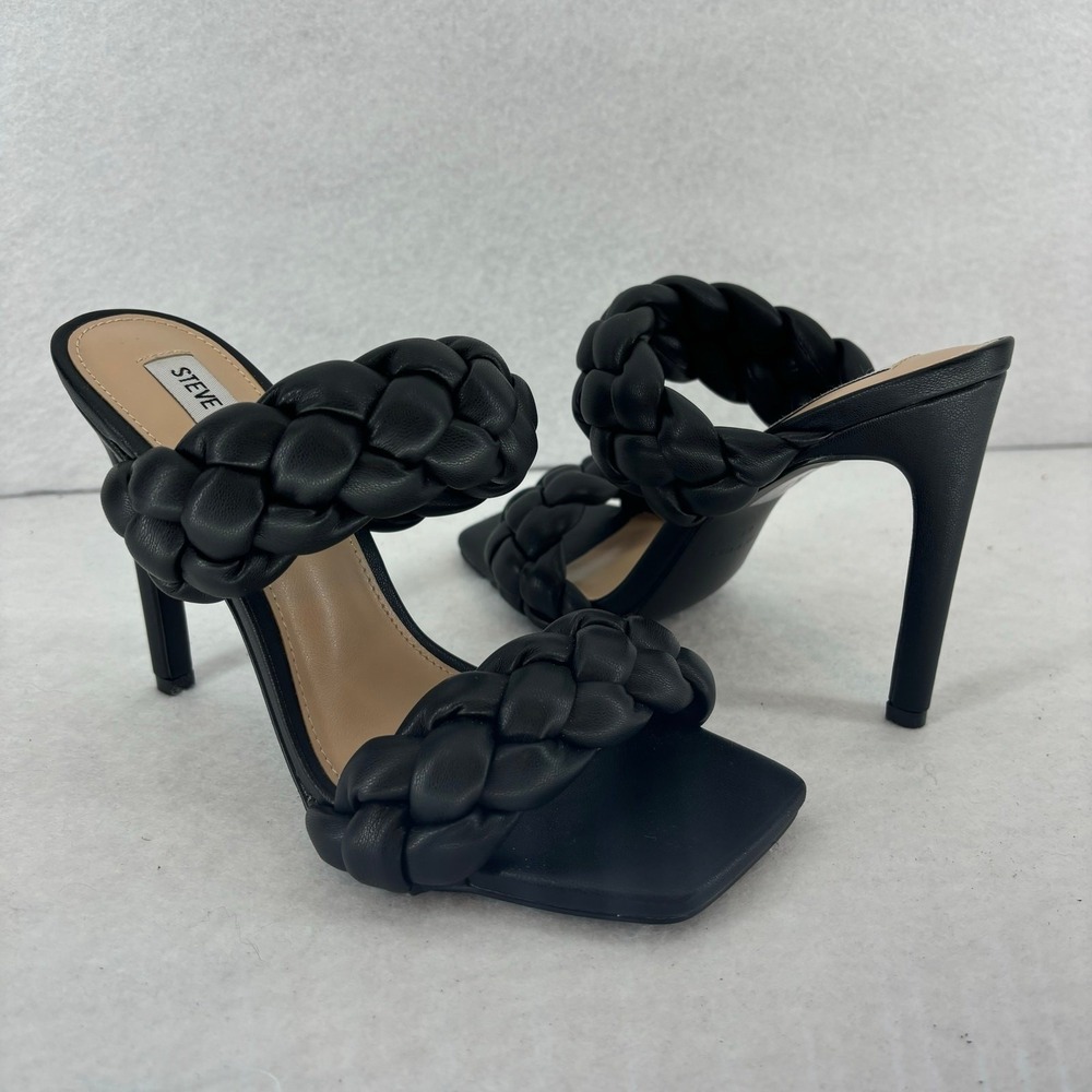 Steve Madden Black Braided Double Band Stiletto Heels